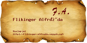 Flikinger Alfréda névjegykártya